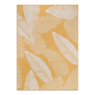 World Rug Gallery Distressed Palm Leaves Textured Flat Weave Indoor/Outdoor Area Rug