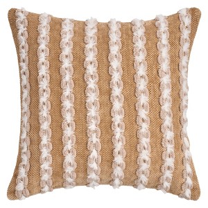 REGALWOVEN Linen Fade-Resistant Modern Striped Throw Pillow Covers 18 x 18 Inch 1 Pc - 1 of 4