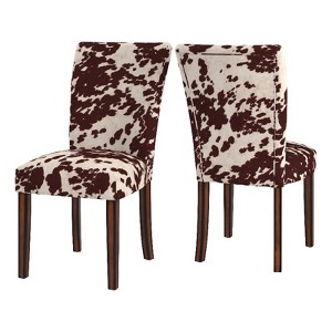 iNSPIRE Q Espresso Wood Cowhide Parsons Dining Chairs (Set of 2) in Brown - 1 of 4