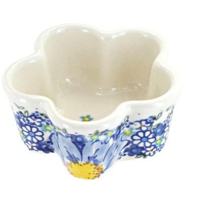 Blue Rose Polish Pottery Blue Starflower Mini Baker - Flower Shape