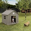 CAVINAS  Weatherproof Outdoor Dog House, 31" Ventilated Pet Shelter with Elevated Floor & Ground Anchors,Light Brown - 2 of 4