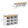 2-in-1 Coat Rack Shoe Bench Set, 9 Pair Shoe Storage Cabinet Rack with Hall Tree, Modern Entryway, Hallway, Mudroom, Bedroom Organizer, White - 3 of 4