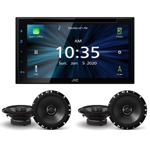 JVC KW-V660BT 6.8" Touchscreen Receiver Compatible with Apple CarPlay & Android Auto Bundled with Two Pairs of S-S65 6.5" Coaxial Speakers - 1 of 4