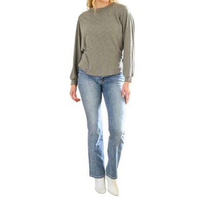 Women's Solid Knit Open Back Top - White Birch