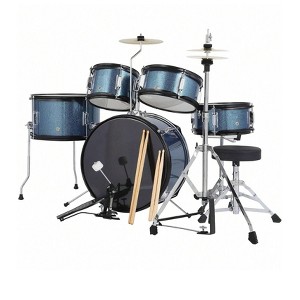 Coucheta 5-Piece Kids Drum Set - 16" Junior Kit with Cymbal, Pedal, Stool - Includes Sticks, for Boys & Girls - 1 of 4
