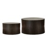 NicBex Cylinder Coffee Table Set of 2 Simple Wooden End Table with Vertical Texture Relief Design for Living Room, Bedroom - 4 of 4