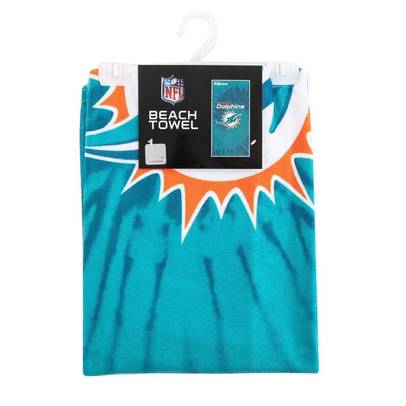 NFL Miami Dolphins Pyschedelic Beach Towel, 4 of 7