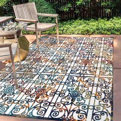 Cetara Ornate Trellis Indoor/Outdoor Runner Rug - JONATHAN Y