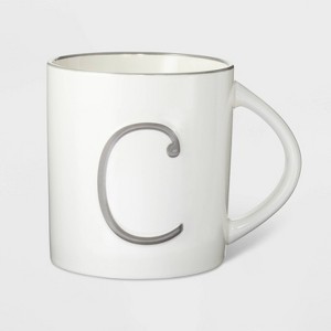 16oz Stoneware Monogram Mug - Spritz™ - 1 of 3