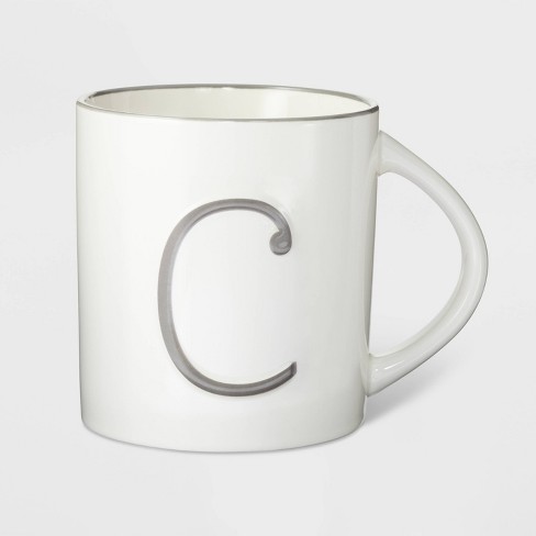 16oz Stoneware Monogram Mug - Spritz™ - image 1 of 3