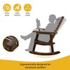 Fortune Candy 1 Person Solid Fir Wood Rocking Chair – High Backrest, Contoured Seat, 600LB Capacity, Indoor/Outdoor (Dark Chocolate) - 4 of 4