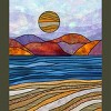 Men's Design By Humans Beach Landscape Stain Glass By Maryedenoa T-Shirt - 2 of 3