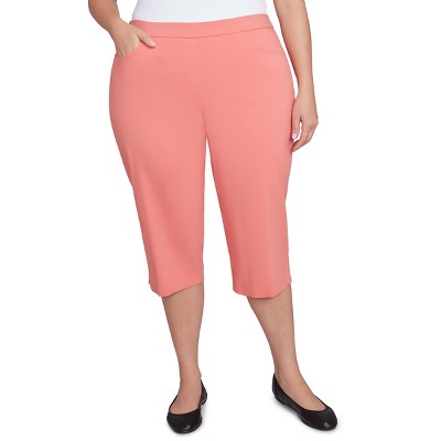 Alfred Dunner Womens Plus-Size Flat Front Allure Classic Clamdigger Pant