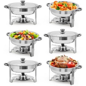 Chafing Dishes for Buffet, 5QT Round Buffet Servers and Food Warmer Set with Lid, Stainless Steel Chafers for Catering Parties Wedding - 1 of 4