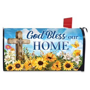 Briarwood Lane Summer Mailbox Cover  - Standard Size - God Bless Our Home For Summer Mailbox Cover - 1 of 2
