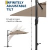 TackView Large Patio Cantilever Umbrella, 10' X 10' Aluminum Outdoor Cantilever Offset Umbrella with 360-Degree Rotation for Backyard, Pool - 4 of 4