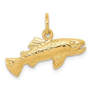 Black Bow Jewelry 14k Yellow Gold Polished Fish Charm or Pendant - 1 of 4