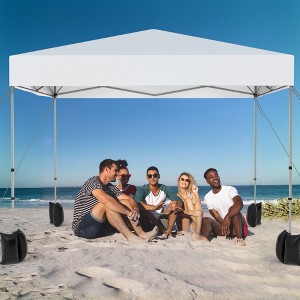 10x10FT Pop Up Canopy - 1-Person Setup Tent w/Roller Bag & Sandbags for Outdoor Events - 1 of 4