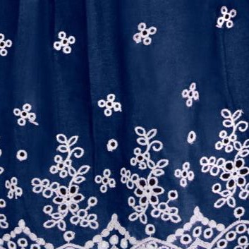evening blue eyelet embroidery