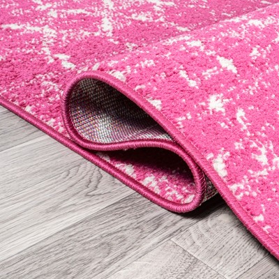 Fuchsia Ivory Trellis 5' x 8' Reversible Washable Rug