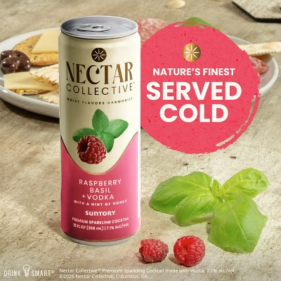 Nectar Collective Raspberry Basil Vodka Cocktail - 4pk/12 fl oz Cans