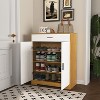 KWPZQEB 4-Tier Shoe Cabinet, Hidden Wood Shoe Cabinet with Drawer & Adjustable Shelves, Freestanding Shoe Cabinet for Entryway, Hallway - 3 of 4