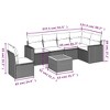 vidaXL 7 Piece Patio Sofa Set with Cushions Beige Poly Rattan - 3x Middle + Table + Corner - 3 of 4