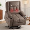 SEVOBAL 27.4" Oversize Lift Recliner Chair Sofa Massage Heat Large Wide Chair Ports Cup Holders Side Pockets Elderly Big Tall, Brown, 29"*39.8"*41" - 2 of 4