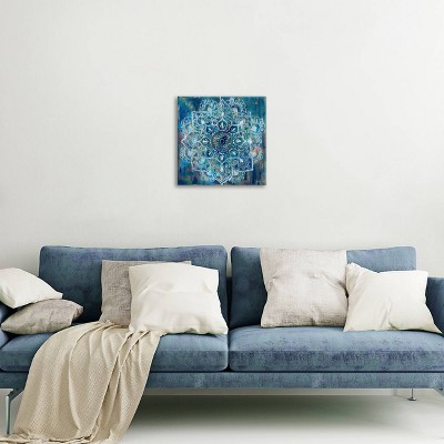 Blue Mandala 12x12 Canvas Wall Art