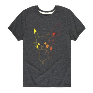 Boys' - Pokémon - Pikachi Neon Outline Short Sleeve Graphic T-Shirt - 1 of 4