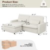 MUUEGM Corduroy L-Shaped Sectional with Ottoman| Upholstered Sofa with Deep Seat, Washable Cover, Removable Cushions - 3 of 4