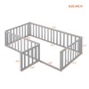 CAVINAS Twin Size Wood Montessori Bed,Modern Floor Bed Frame with Safety Fence and Door,Toddler Bed for Bedroom - 3 of 4