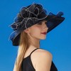 Anna-Kaci Women's Wide Brim Organza Dress Hat with Sheer Ribbon Floral Design for Formal Events and Sun Protection - 4 of 4