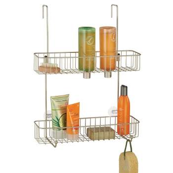 smartpeas 34'' x 12'' Stainless Steel 3x Hanging Shower Caddy with Adhesive  Hooks - Grey