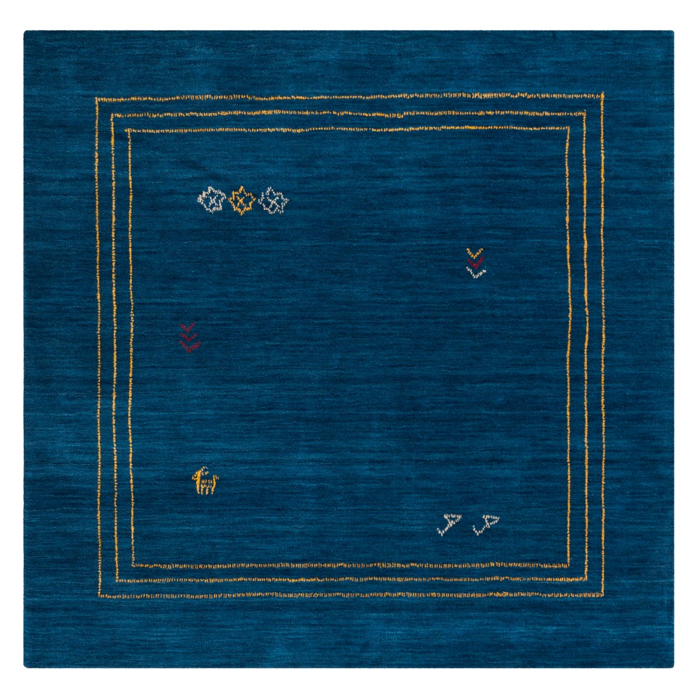 6'x6' Geometric Design Loomed Square Area Rug Blue - Safavieh