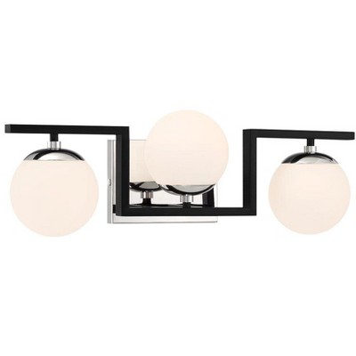 George Kovacs Lighting Alluria II 3 - Light Vanity in  Coal/Polished Nickel