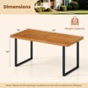 Costway 63" Acacia Wood Dining Table with Heavy-Duty Metal Legs 1.97" Umbrella Hole - 3 of 4
