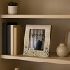 Elegant Rectangle Picture Frame with Flower Field Bottom Border - Decorative Resin Photo Frame for Tabletop Display - Ivory & Green - 2 of 4