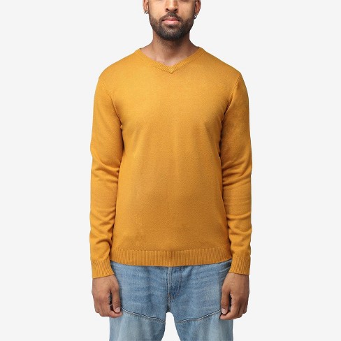 Men's yellow hotsell v neck sweater