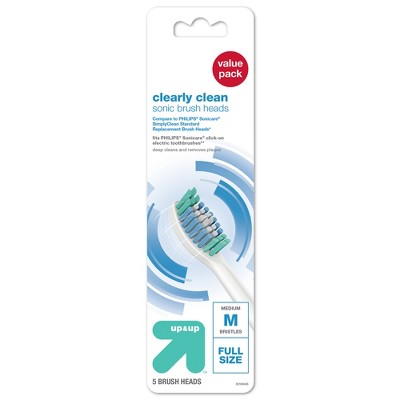 Clearly Clean Sonic Replacement Brush Heads - 5pk - up & up™