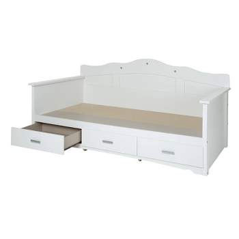 Twin Tiara Kids' Daybed with Storage   Pure White  - South Shore