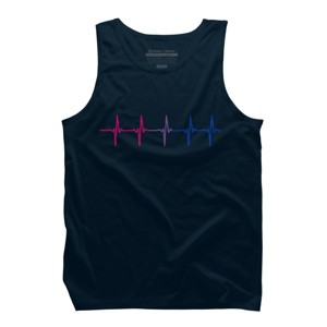 Adult Design By Humans Bisexual Pride Rainbow Heartbeat By Thingsandthings Tank Top - 1 of 2
