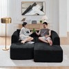 114" Corduroy L-Shape Modular Sectional Sofa with Movable Ottoman, No Assembly Required - 4 of 4