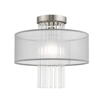 Livex Lighting Alexis 1 - Light Flush Mount in  Brushed Nickel