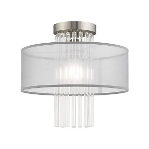 Livex Lighting Alexis 1 - Light Flush Mount in  Brushed Nickel - 1 of 4