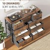 10-Drawer Dual-Purpose Dresser & TV Stand – Entertainment Center for 55" TVs, Storage Organizer for Bedroom/Living Room/Entryway - 3 of 4