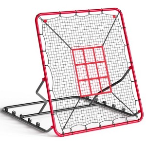 Baseball Pitching Net & Rebounder Net,1 or 9 Hole Pitching Net with Strike Zone Target, Height Adjustable,Portable Easy Setup Trainer Net for Baseball - 1 of 4