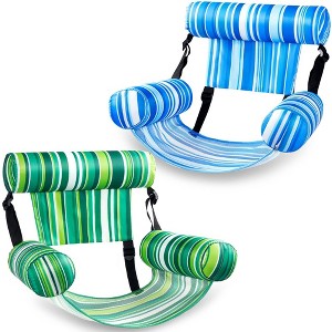 SYNCFUN 2 Packs Inflatable Pool Lounge Chairs,Blow up Pool Noodles Floats for Adults, Floating Water Chair for Pool Party Summer Water Fun - 1 of 4