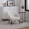 Modern Accent Chairs Linen Armchair, Accent Chairs Modern With Armrest, Accent Chairs Bedroom, Accent Chairs Comfort-Cuddlewood - 2 of 4