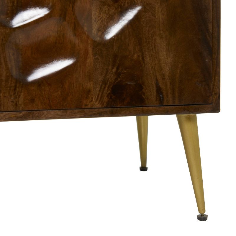 Contemporary Carved Mango Wood Cabinet Brown - Olivia &#38; May, 6 of 9